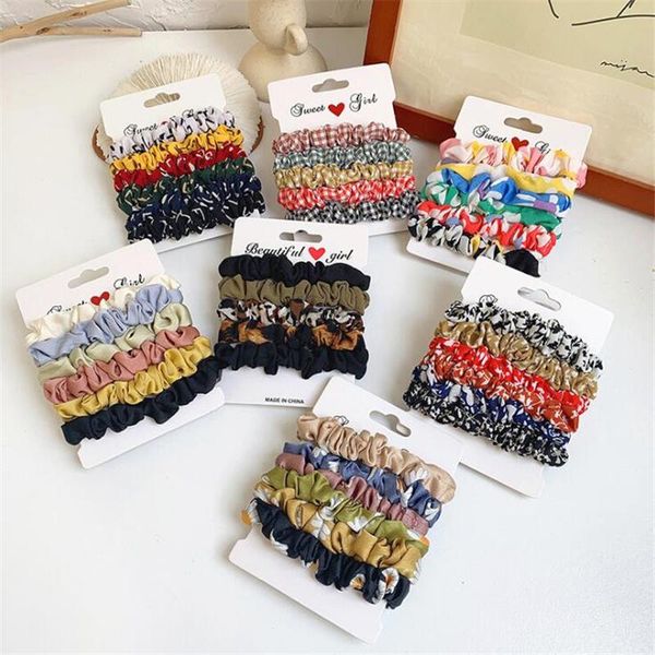 

hair accessories fashion round korean style colorful scrunchies gum for women girls elegant daisy dot hari headband headwear