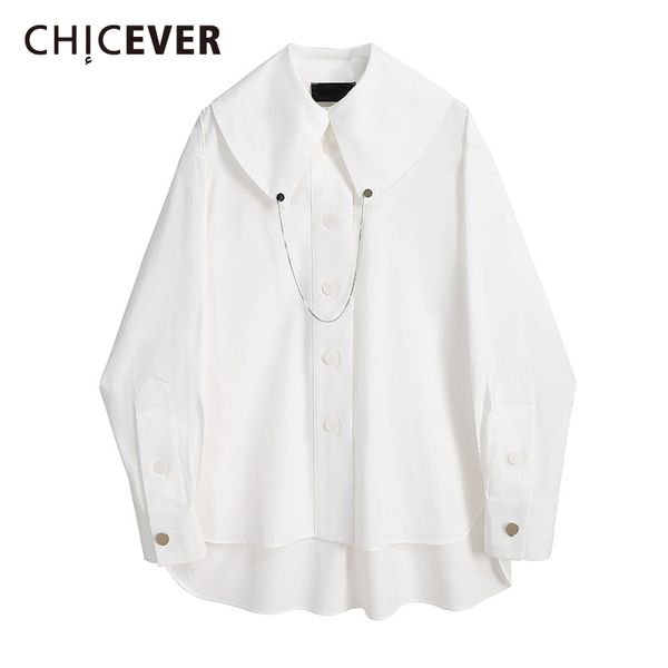 

chickford women's long sleeve black shirt, peter panneck's loose shirt and design chain, 2020 women's clothing, White