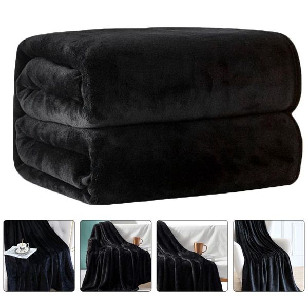 

blankets 1pc plain color soft fleece blanket sleeping throw for home