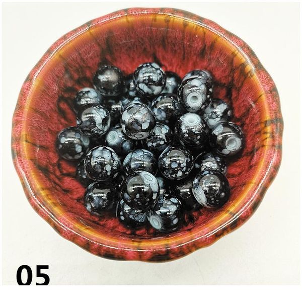 

wholesale 4/6/8/10mm czech glass beads round charm loose spacer beads black painted for jewellery making diy brac jllqnj