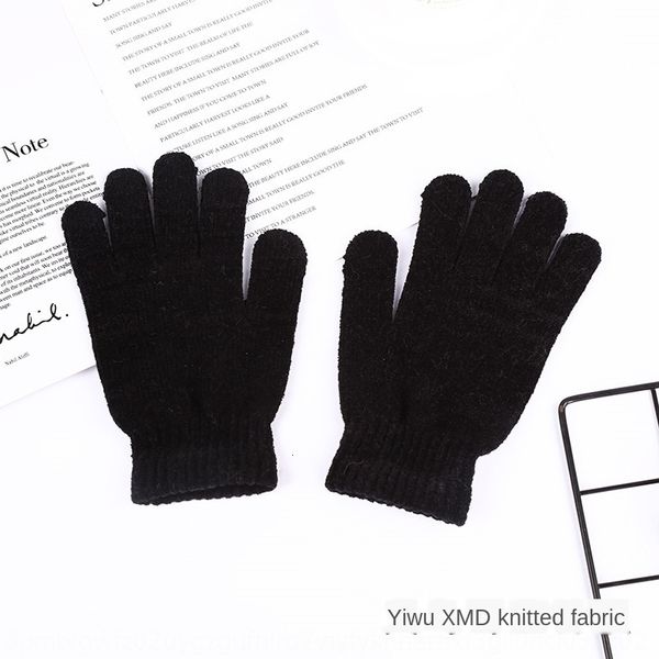 

chenille advanced creative outdoor new men's solid color and women's korean knitted super soft warm gloves