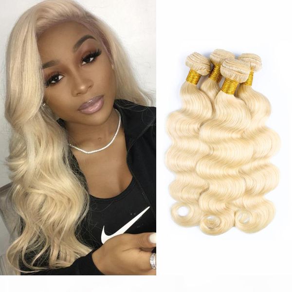

#613 blonde hair weave bundles brazilian body wave hair for black women 3 or 4 bundles 10-28 inch remy human hair extensions