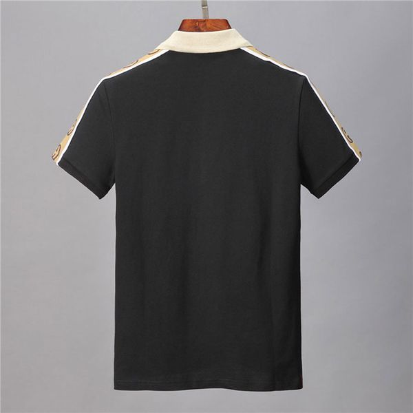 

pp12italian men's luxury polo shirt brand summer hip-hop v-neck bee embroidery classic style cotton men's polo shirt, White;black