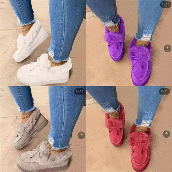 

rhy4d winter new high-plus velvet snow boots shoes yarn men and mop cotton boots women cotton velvet fashion plus shoes thick wool, Black