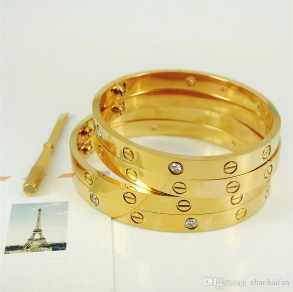 

three colour 316l stainless steel screw bangle bracelet with screwdriver and box screws never lose, Black