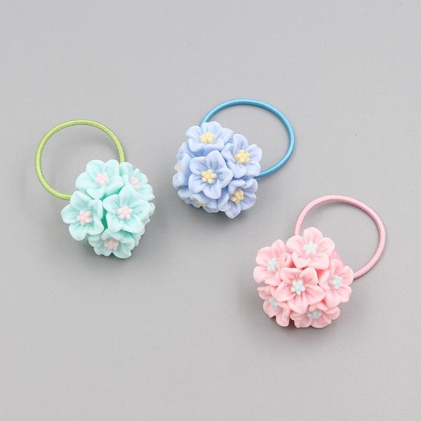

cute flower hair ropes children sweet rubber band hair ring little girl hair band ponytail holders accessories headwear h sqcjqt, Black;brown