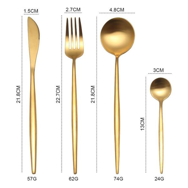 

gold cutlery set forks knives spoons 18 10 stainless steel dinner dinnerware set fork spoon knife chopsticks set dropshipping h jllynt