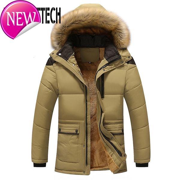 

winter parka men coat fashion brand solid color zipper warm thick hooded jacket male casual parkas overcoat outwear plus size5xl, Black