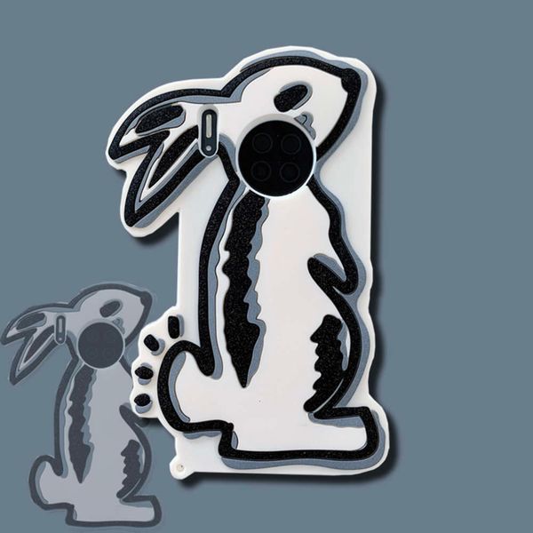 

3d cute big white rabbit for huawei to enjoy 10s / 10plus mobile phone case glory 20 / 30s personality male p20 / p30 liquid silicone