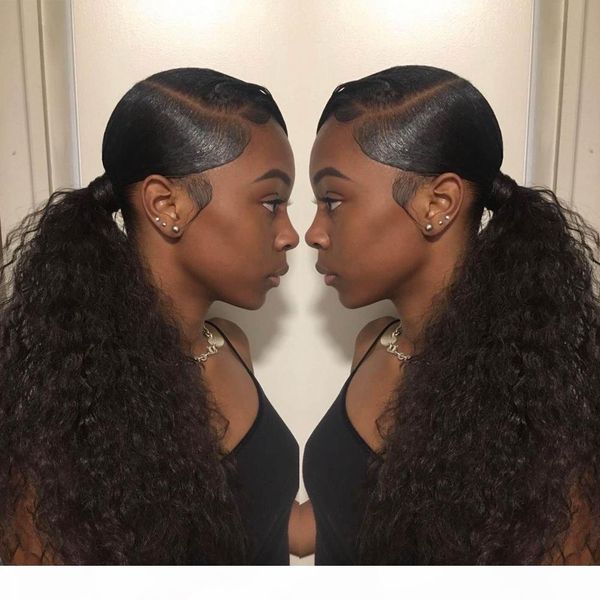 

natural kinky curly ponytail for black women wraps around clip in human hair ponytail 120g