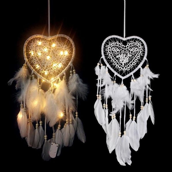 Dreamcatcher Christmas Pierced Coração Pandents Wind Chimes Handmade Nordic Dream Catcher Parede Hanging Craft Presente Atacado