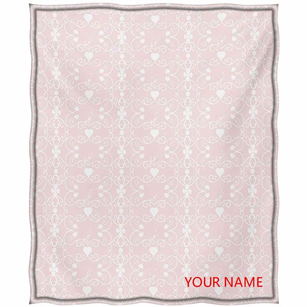 

розовый и белый все сезоны тонкие стеганые одеяло, викторианский стиль джирли женственный узор с вьющимися листьями сердца и цветы diy одеял