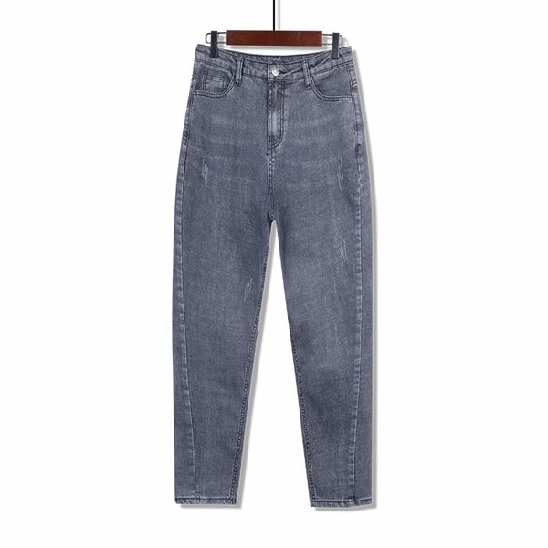 

lguc.h classic mom high waist woman large oversized for women plus size jeans black gray 7xl 8xl 6xl 201030, Blue