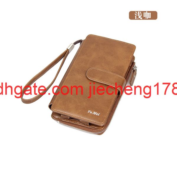 

men's wallet long multi-function card large capacity hand bag leisure mobile phone bag, Red;black