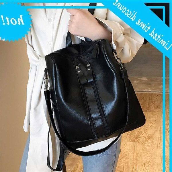 

fashion summer 2019 new korean versatile pu soft leather backpack leisure travel bag book