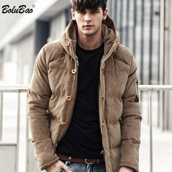 

bolubao new men winter jacket coat fashion quality cotton padded windproof thick warm soft brand clothing hooded male parkas 201111, Black