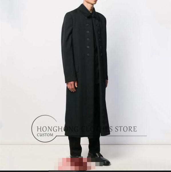 

european and american fashionable man loose cardigan new style individuality youth long style trench coatbig yards men's clothin1, Tan;black