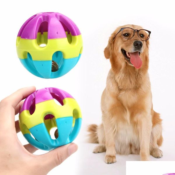 

pet puppy happy jingle bell ball chewing ball toy for dogs cats funny pet interactive toy dog supplies yqlo1