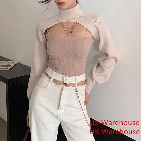 

autumn winter turtleneck knitted sweater women black long sleeve short pullover 2020 female casual streetwear 1, White