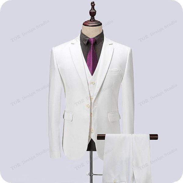 

men's suits & blazers white men wedding for custom made tuxedos business blazer formal slim fit groom man costume terno masculino, White;black