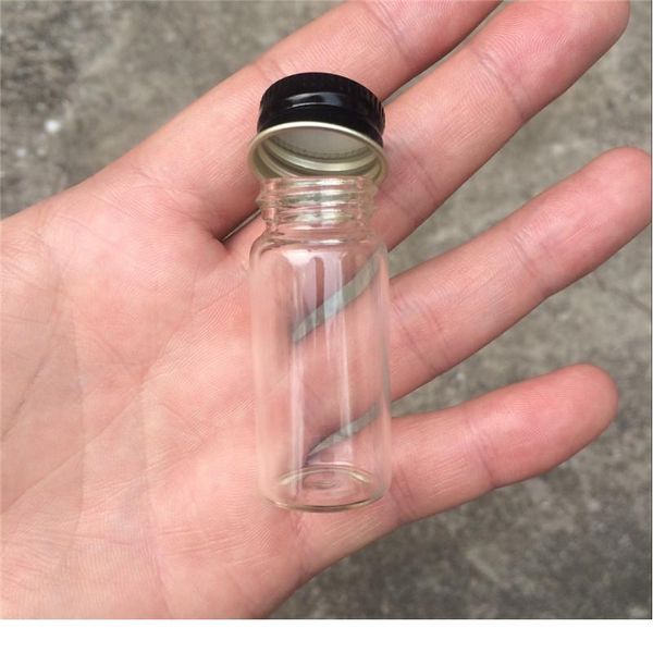 

22*50*14mm 10ml glass bottles aluminium screw cap casquette transparent empty jars gift glass bottle bbylxz