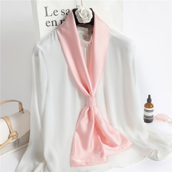 

2020 новые женщины шелковый шере шарф длинные шали головная грусса сплошная фулярная леди широкоугольники аксессуары bandana сумка wraps jel, Blue;gray