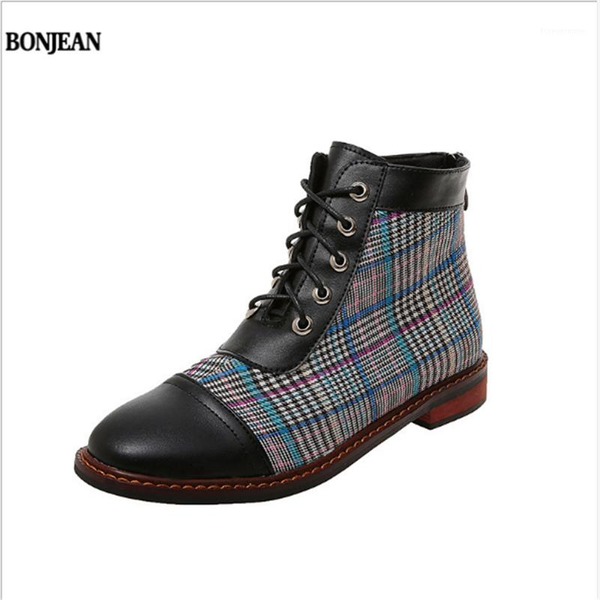 

boots bonjean chunky heel 2021 autumn women's shoes wild retro thick bottom pull back1, Black