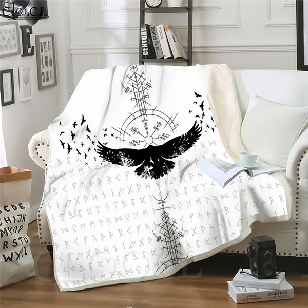 

cloocl pirate viking tattoos 3d print harajuku air conditioning blanket sofa teens bedding throw blankets plush quilt