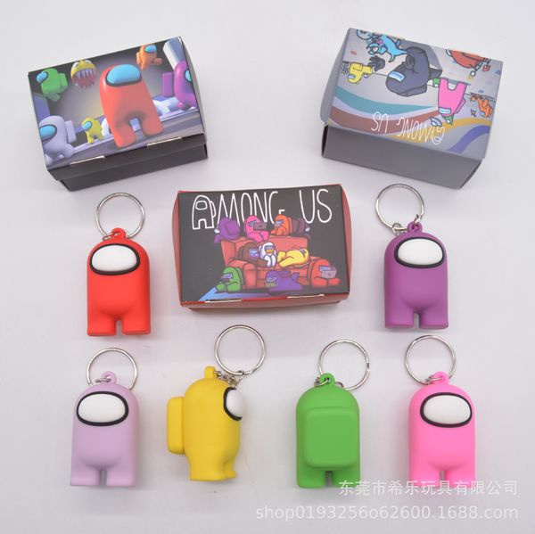 

among us action figures keychain 5cm pvc solid doll toys cute among us key ring accessories