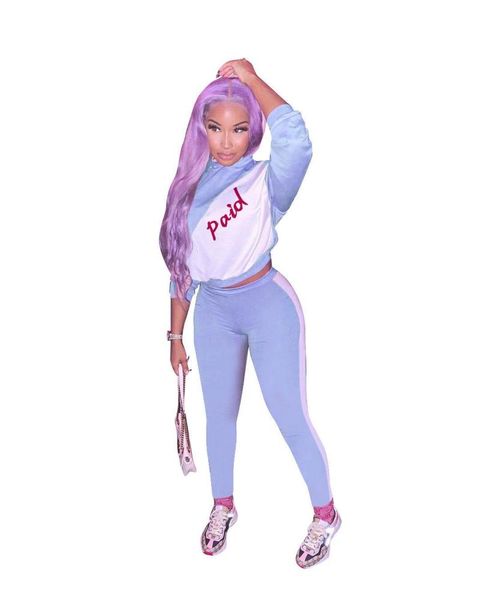 

felyn 2020 new arrival fashion design two pieces women set patchwork o-neck short and long pants, Gray