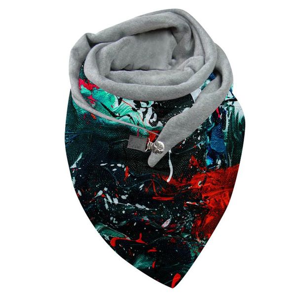 

warm scarf fashion winter women printing button soft wrap casual warm scarves shawls 2020 new leisure comfortable scarves, Blue;gray