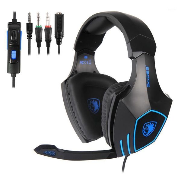 

gaming headset headphone 3.5mm wired headset sades sa819 with microphone and volume control for pc/ps4/lapphone/xbox one1