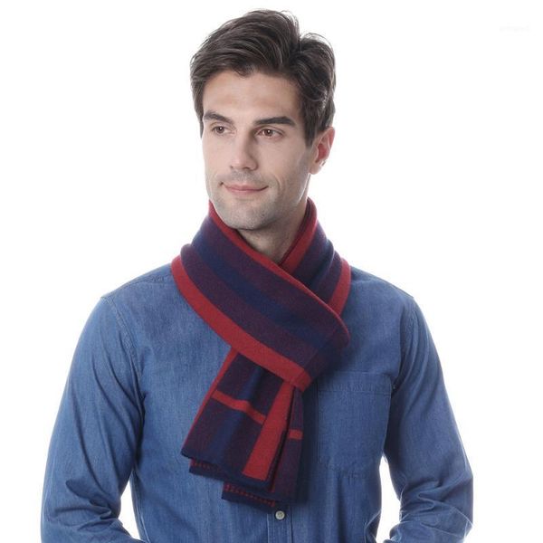 

scarves 2021 winter men's plaid scarf warm knitted cashmere male business casual man foulard shawl bufandas hombre1, Blue;gray