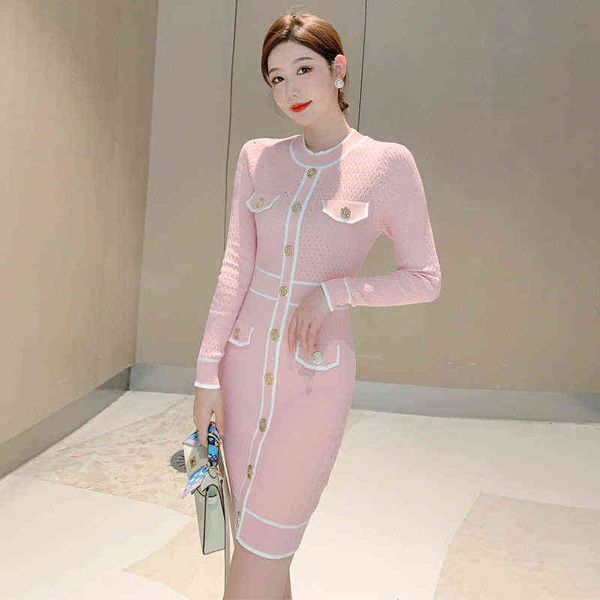 

woman casual dresses 2022 early autumn color contrast four pocket slim and delicate lady style tight skirt fashion versatile dresses, Black;gray