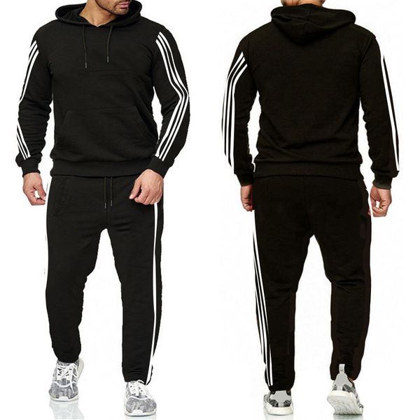 

2020 new men's leisure sports suit two piece hooded sanitary pants designer al-ys, Tan;black