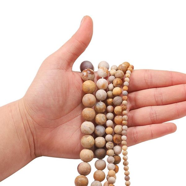 

1strand lot 4 6 8 10mm matte chrysanthemum natural stone round loose spacer beads for diy bracelet jewelry makings supplies h bbydni