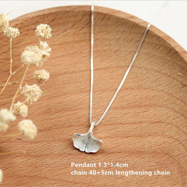 

jewelry wholesale korean fashion small ginkgo exquisite creative female personality pendant necklac, Silver