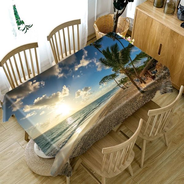 

3d seascape пляж кокосовые дерево шаблон скатерть пылезащитный сгущает хлопок прямоугольный круглый стол для свадебной вечеринки wmtknh