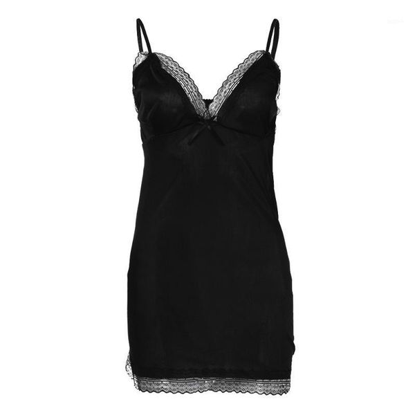 

women's nighte dress plus size lace bow lingerie babydoll nightwear sleepskirt lace sleepwear dress1, Black;red