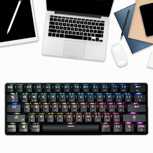 

keyboards mechanical gaming keyboard professional dual mode computer deskbluetooth wireless rgb backlit 61 keys layout