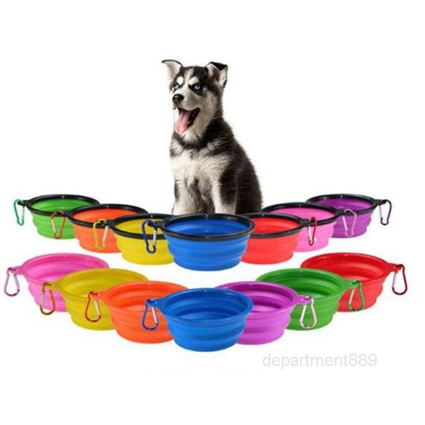 

folding puppy travel collapsible pet dog bowls cat feeding bowl water dish feeder silicone foldable 9 colors owa1051