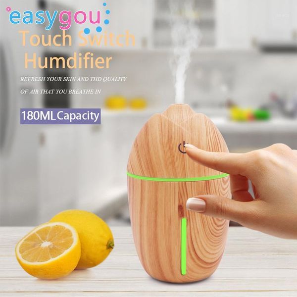 

new small corn wood grain usb humidifier home car office mini air freshener humidifier 7 color led light diffuser1