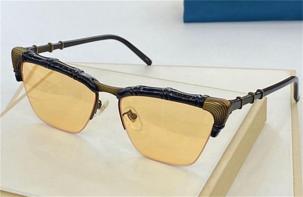 

new fashion design sunglasses 0660 square half frame bamboo shape design frame popular style uv 400 lens eyewear, White;black