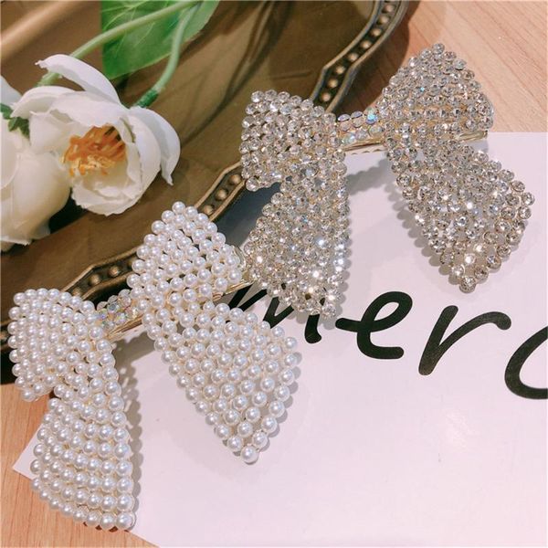 

hair accessories women hairpins clips bow knot barrettes pearl rhinestone fashion korean lady girl head wholesale office