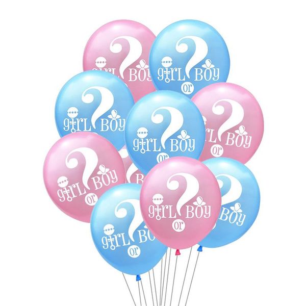 

party decoration 10pcs/set 12 inch gender reveal latex balloon girl or boy black confetti baby shower decor supplies