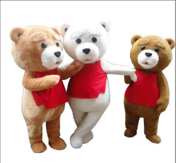 

2019 factory sale tedy costume fur teddy bear mascot costume, Red;yellow