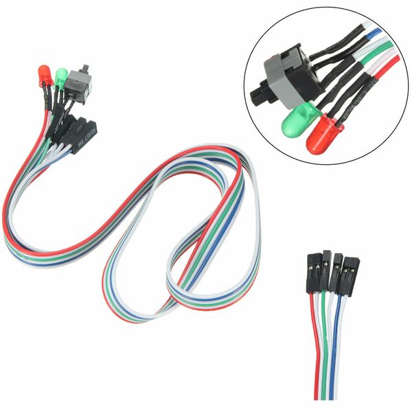 ATX PC Power Reset Schalter HDD Motherboar LED Kabel Licht Draht Kit für Computer 65CM