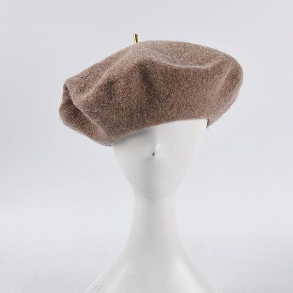 

2020 лучший высококачественный шерсть большие береты шляпы для женщин сплошные черные французские шапки винтажные художники шляпа леди федор, Black;white