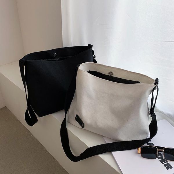 

shoulder bags fashion high capacity bag women simple solid shopping tote student canvas lady casual messenger handbag