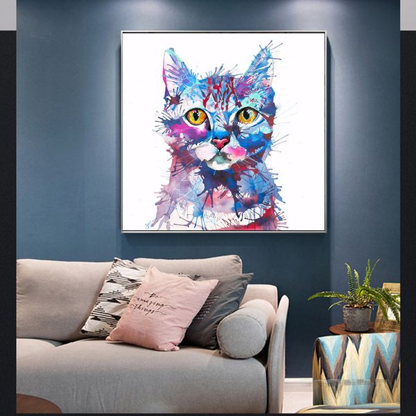 

акварели cat изображения животных картины маслом на холсте плакаты и печать cuadros wall art pictures для living room безрамное
